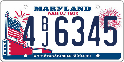MD license plate 4BJ6345