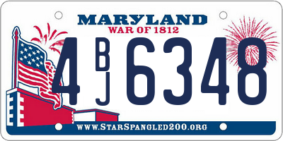 MD license plate 4BJ6348