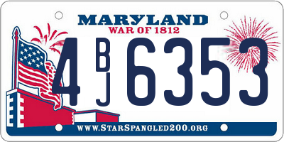 MD license plate 4BJ6353