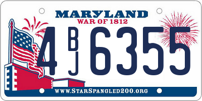 MD license plate 4BJ6355