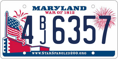 MD license plate 4BJ6357