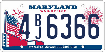MD license plate 4BJ6366