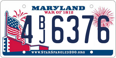 MD license plate 4BJ6376