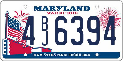 MD license plate 4BJ6394
