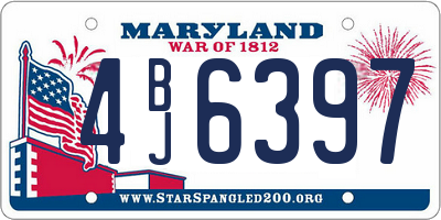 MD license plate 4BJ6397