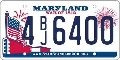 MD license plate 4BJ6400