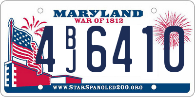 MD license plate 4BJ6410