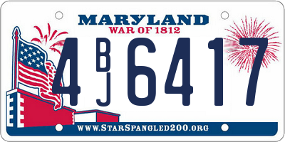 MD license plate 4BJ6417