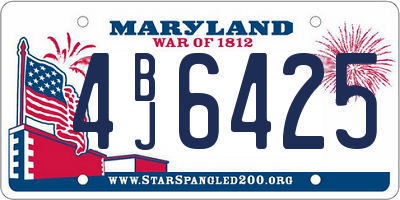 MD license plate 4BJ6425