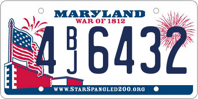 MD license plate 4BJ6432