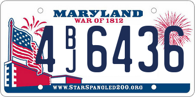 MD license plate 4BJ6436
