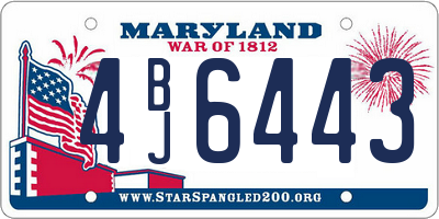 MD license plate 4BJ6443