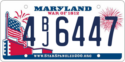 MD license plate 4BJ6447
