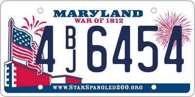 MD license plate 4BJ6454