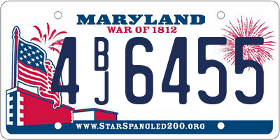 MD license plate 4BJ6455