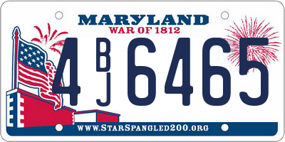 MD license plate 4BJ6465