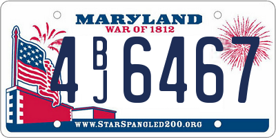 MD license plate 4BJ6467