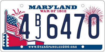 MD license plate 4BJ6470