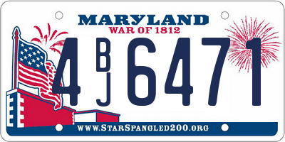 MD license plate 4BJ6471