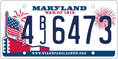 MD license plate 4BJ6473