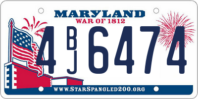 MD license plate 4BJ6474