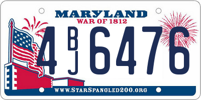 MD license plate 4BJ6476