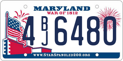 MD license plate 4BJ6480