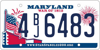 MD license plate 4BJ6483