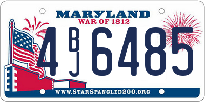 MD license plate 4BJ6485