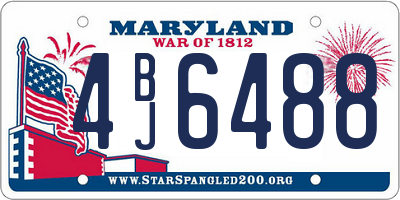 MD license plate 4BJ6488