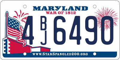 MD license plate 4BJ6490