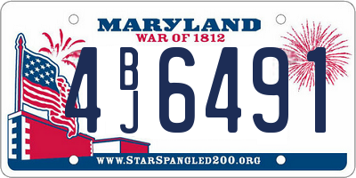 MD license plate 4BJ6491