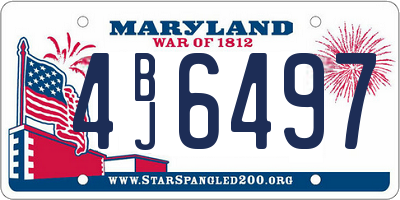 MD license plate 4BJ6497