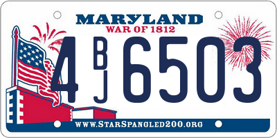 MD license plate 4BJ6503