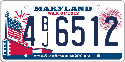 MD license plate 4BJ6512