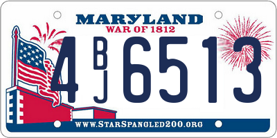 MD license plate 4BJ6513
