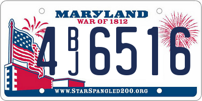 MD license plate 4BJ6516