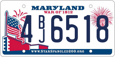 MD license plate 4BJ6518