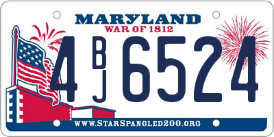 MD license plate 4BJ6524