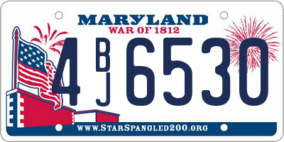 MD license plate 4BJ6530