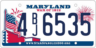 MD license plate 4BJ6535