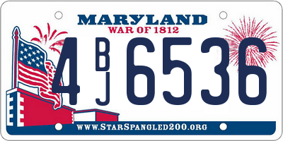MD license plate 4BJ6536