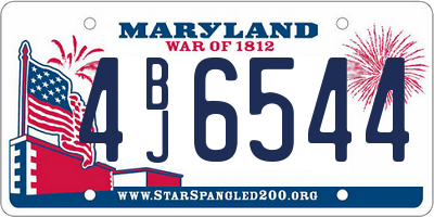 MD license plate 4BJ6544