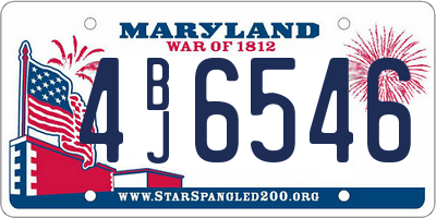MD license plate 4BJ6546