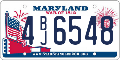 MD license plate 4BJ6548