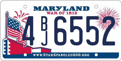 MD license plate 4BJ6552