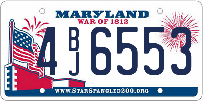 MD license plate 4BJ6553