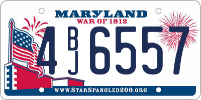 MD license plate 4BJ6557
