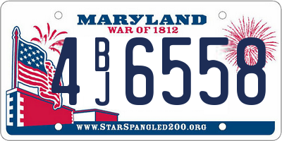 MD license plate 4BJ6558