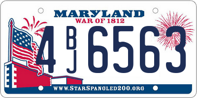 MD license plate 4BJ6563